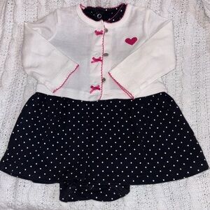 Carter's Baby 2-Piece Polkadot Bodysuit Dress & Cardigan